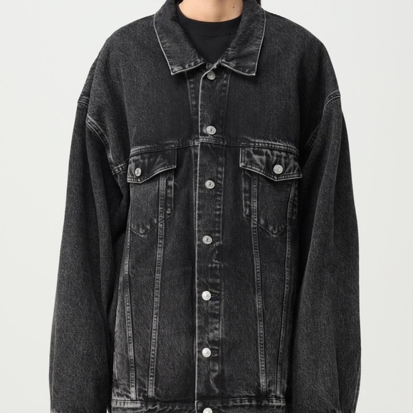 Balenciaga Back Rhinestone Denim Oversized Unisex Fit Jacket - Picture 2 of 13